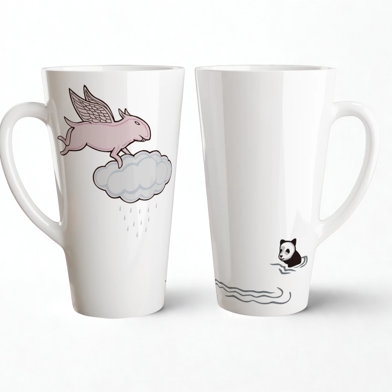 Cloudy White 500ml Ceramic Latte Mug – Out of the Ordinary