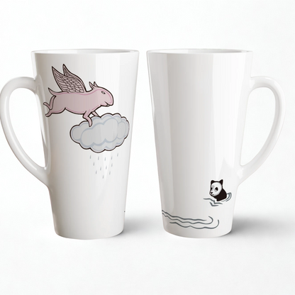 Cloudy White 500ml Ceramic Latte Mug – Out of the Ordinary